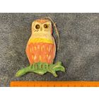 Ёлочная игрушка "Сова" папье маше. Ручная работа.