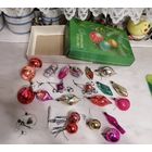 Игрушки елочные СССР + коробка  лотом. См описание