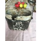 Реальная боевая реликвия в родном окрасе-и в этом её ценность! пробитый осколком  котелок  вермахта-жесточайшие  бои за Витебск 1943-1944.