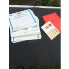 Советские  НОВЫЕ памятные свидетельства и удостоверения к знаку ВЛКСМ ! цена  за 5 экземпляров как  того  так и другого!