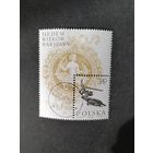 Польша 1965 Блок Mi.37 с маркой "Семь веков Варшаве" (гашение с клеем имеется наклейка) марка Mi.1605 каталог 0.90 евро