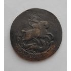 2 копейки 1758 года . Двойной  перечекан. гурт сетка