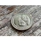 США. 25 центов (квотер, 1/4 доллара) 2020 S. Национальный парк Американского Самоа.