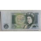 Банкнота Великобритания 1 фунт 1978–1984 г. Елизаветы II. Исаак Ньютон НЕ БЫЛА В ОБОРОТЕ