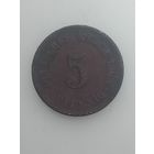 Германия 5 пфеннигов  1905 года .
