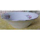 Винтажная фарфоровая сервировочная миска с цветочным узором и позолотой эпохи СССР