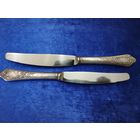 Серебряные столовые ножи, интересного дизайна. Цена за единицу. Серебро. СССР.