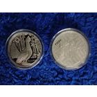 Глухарь , Глушец ,  Заказнік "Котра" ("Заказник "Котра") , Ирис сибирский . ( "Касач сiбiрскi" ) , медно- никель ,    1 рубль , 2018 год , м\н .  тираж 2000 штук . Редкость !