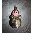 Новогодняя елочная игрушка, из СССР "Матрешка", тонкое стекло.