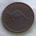 Австралия 1 пенни 1955 (с точкой) Елизавета II