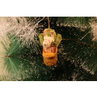 Ёлочная игрушка папье-маше, "Зайчик в конверте".