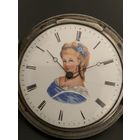 Редкие французские серебряные часы- ручная роспись.XIX век.