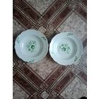 2 тарелки фарфор Коростень СССР 1953 - 1957 г. Без сколов и трещин