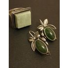 Серьги. Кольцо. Нефрит. Старые.