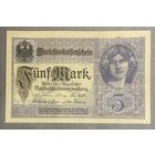 Банкнота 5 марок 1917 год. Германская империя . С рубля без МЦ.