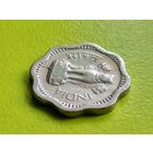 Индия. 2 новых пайса 1957. Брак, раскол. Торг.