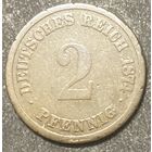 Монета 2 пфеннига 1874 год. Германская империя.