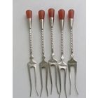 Вилочки СССР с янтарем