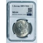 1 доллар Морган 1889 MS 64 США крупное серебро яркая