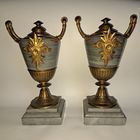 Антикварные парные вазы. Мрамор,Бронза. 19 век. Франция.