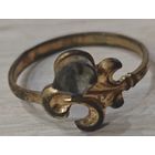 Старенькое колечко, СССР. Красносельская ювелирная фабрика. Остатки позолоты, камушек. 1.75гр