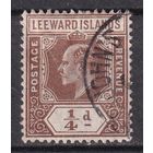 145.BrKCI. Великобритания. Колонии. Подветренные острова. Стандарт. Эдуард VII. 1909 г. 1/4P. Mi.#36.