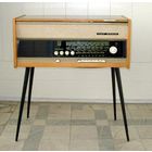 СССР: ножки для радио, радиолы, телевизора, столика (44,5 см, чёрный пластик, резьба М8)