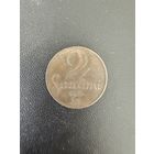 2 сантима 1926 года. Хорошее состояние. С 1 рубля