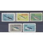 [200] Корея КНДР 1961.Морская фауна.Рыбы.дельфины,киты. СЕРИЯ MNH. Кат.27 е.