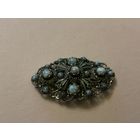 Брошь Антикварная Пекинское стекло филигрань Чехия до 50-х