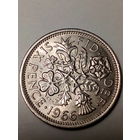 6 пенсов Великобритания 1966 год