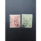 Польша 1915 Марки Mi.1-2 Варшавская городская почта с надпечатками "2 gr и 6 gr" выпуска ноябрь-декабрь из серии "Геральдические фигуры" (гашение с наклейками) Mi.7А-8А каталог 11.50 евро