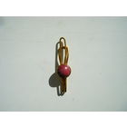 Зажим для галстука из СССР. Бронза. Позолота. Родонит. Клеймо Ю82М