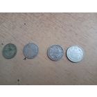 Четыре монетки серебро 10 копеек