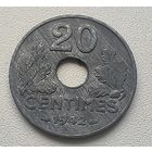 Франция 20 сантимов, 1942.  1-8-8