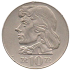 НАРОДНАЯ РЕСПУБЛИКА ПОЛЬША. 10 ЗЛОТЫХ  1970. Т. А. Б. КОСТЮШКО.
