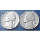 5 центов  1956 Р & D США Джеферсон 2 монеты