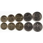 Сербия 1, 2, 5, 10, 20 динар, UNC. Архитектура. Памятники культуры.