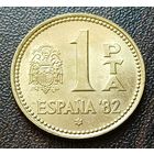 Испания 1 песета, 1980     82 внутри звезды     ( 1-7-2 )
