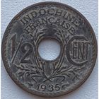Французский Индокитай 1/2 сантима 1935 г.