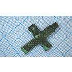 Крестик старинный, нательный. Бронза, литье.