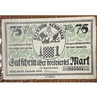 Нотгельд 75 пфеннигов 1921 год. Штрёбек. Веймарская республика