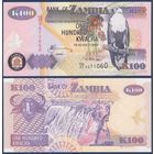 Замбия, 100 квача 2011 г, P-38j (KG, орлан-рыболов, черный буйвол, водопад Виктория), UNC