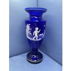 Ваза кобальтовое стекло Богемия