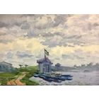 Чепик М.Ф. Пейзаж,1953 г. К/М, 17х24 см.