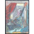 Красовский Е.Е "Натюрморт с балалайкой", 1975г. Холст, масло.65х45 см.