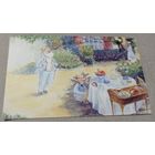 Посткроссинг. Открытка из Китая: дедушка и внук  (10х15). Прошла почту. Художественные марки.