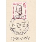 18.ETB. Германия. Западный Берлин. 1957 г. Люди из истории Берлина. Лист первого дня гашения. Mi.#168/ETB#26.