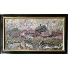 Аракчеев Б.В;Засл.худ;Более метра с учетом родной деревянной рамы;50/90см.без учета рамы;х/м;Осень в деревне