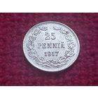 25 пенни 1917 г. Корона. Раскол штемпеля.